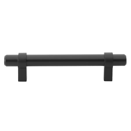 Gliderite Hardware 3-3/4 in. Center to Center Matte Black Solid Steel Bar Pull - 4006-96-MB 4006-96-MB-1